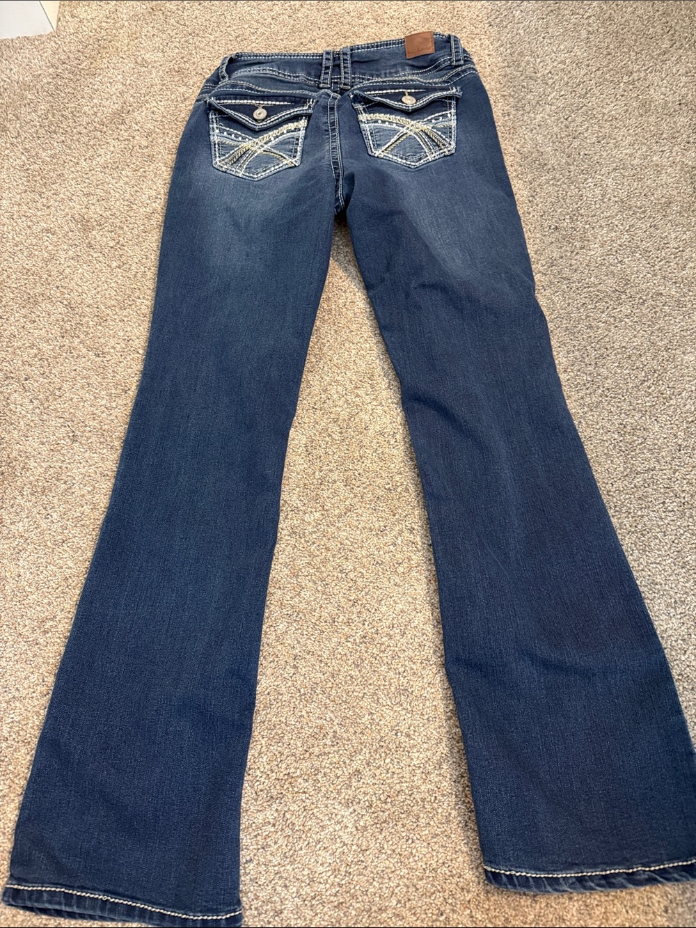 Wallflower Navy Flare Jeans with Embroidered Back Pockets